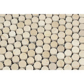 Crema Marfil Penny Round Mosaic Tile Polished- 1 piece